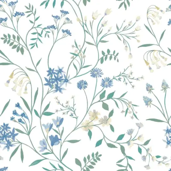 RoomMates Meadow Mix Peel & Stick Wallpaper White/Blue {1}