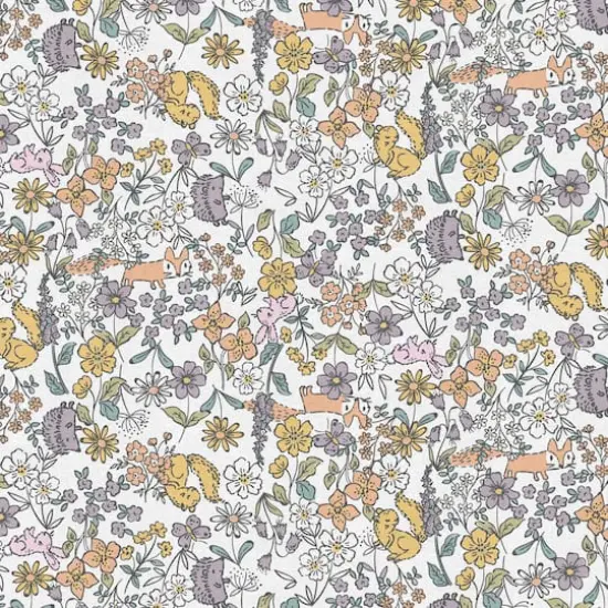 Fabric Editions White Peekaboo Cuties Cotton Fabric {1}