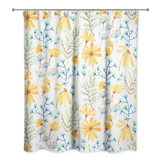 Spring Florals Shower Curtain White {1}