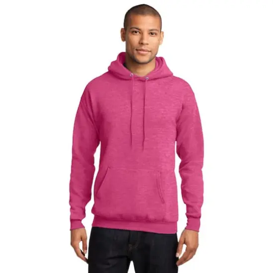 Port & Company&reg; Heathered Colors Core Fleece Pullover Hooded Sweatshirt Heather Sangria {4}