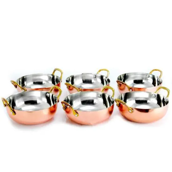 Rembrandt 5.3" Mini Copper Plated Serving Bowls, 6ct. {1}