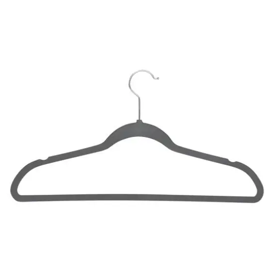 Simplify Super Slim Velvet Huggable Hangers, 10ct. Gray {4}