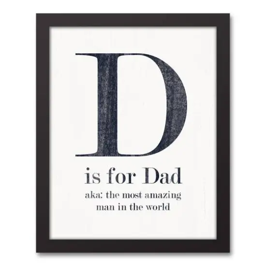 D Is For Dad Black Framed Canvas {1}