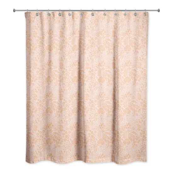 Dainty Floral Shower Curtain Orange {1}