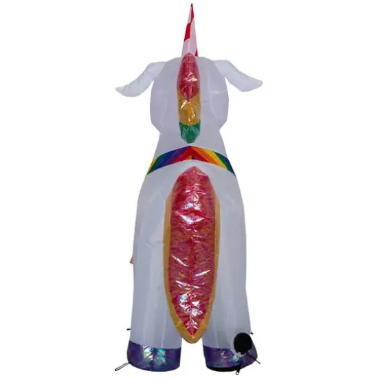 3.5ft. Airblown&reg; Inflatable Christmas Unicorn with Rainbow Scarf & Iridescent Accents {3}