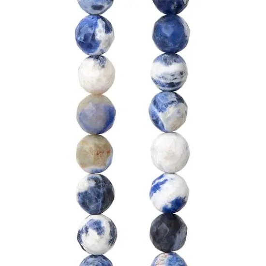 Blue Sodalite Faceted Round Beads, 8mm by Bead Landing&trade; {1}