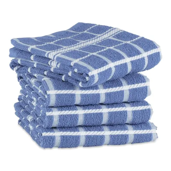 DII&reg; Solid Windowpane Terry Dishtowels, 4ct. Stonewash Blue {4}