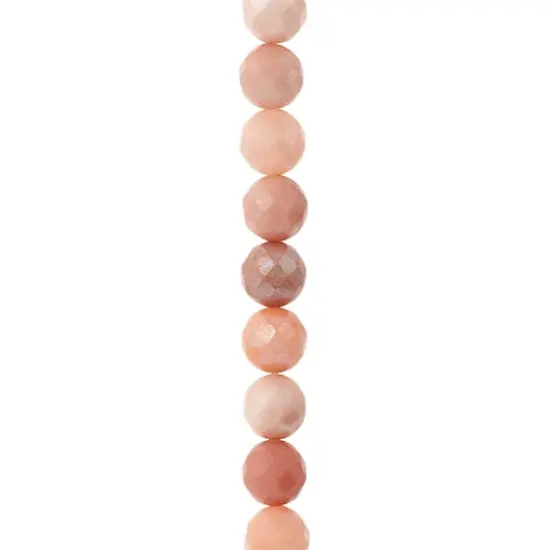 Peach Aventurine Silverite Faceted Round Beads by Bead Landing&trade;, 8mm {1}