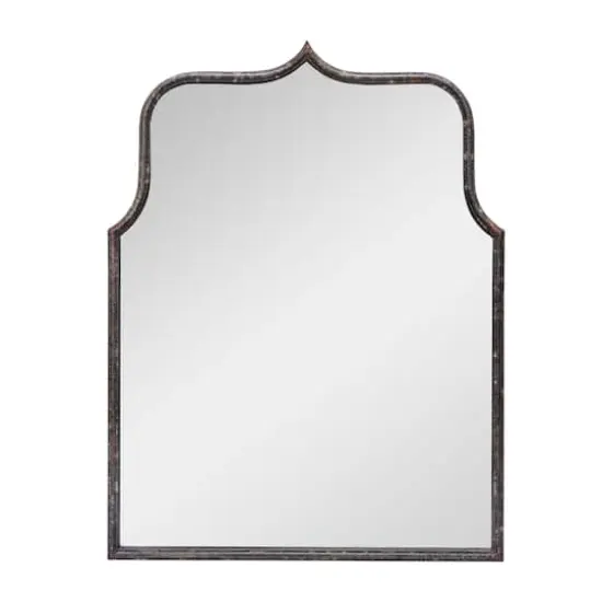 Hello Honey&reg; Distressed Black Modern Farmhouse Metal Framed Wall Mirror {5}