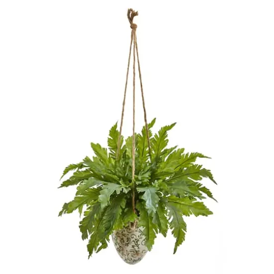 2.5ft. Fern Plant in Hanging Decorative Vase {1}