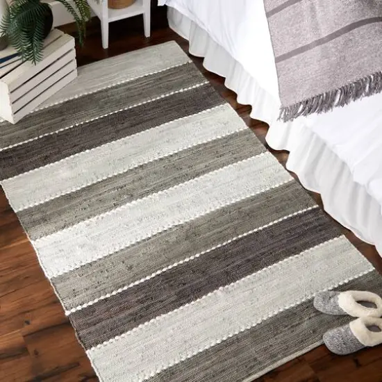 DII&reg; Color Block Cotton Chindi Rug, 4ft. x 6ft. Gray {6}