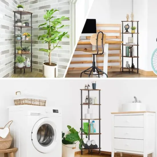 NEX&trade; 50" Brown 5-Tier Corner Shelf {7}