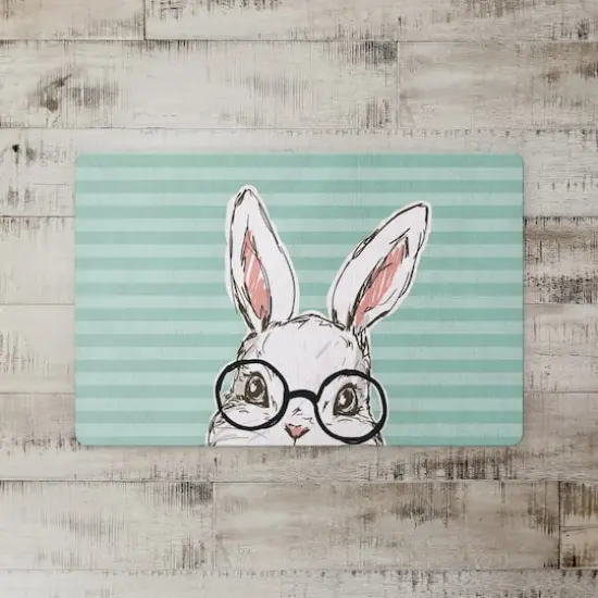 Bunny With Glasses 18" x 27" Floor Mat {3}