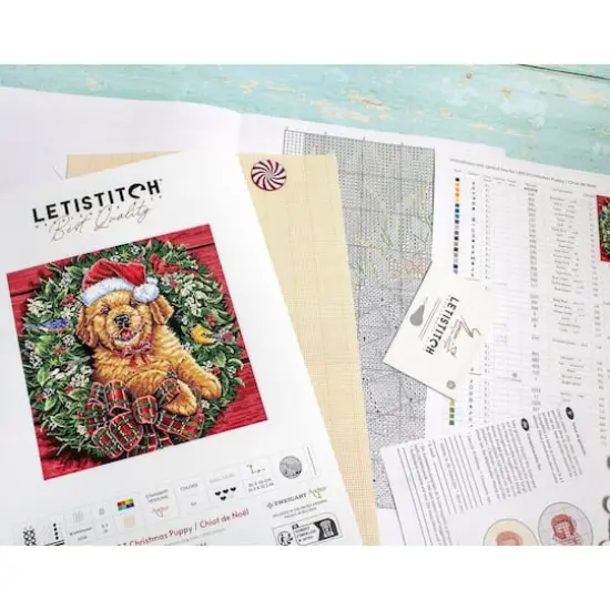 Letistitch Christmas Puppy Counted Cross Stitch Kit {10}