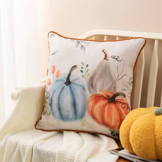 Glitzhome&reg; Faux Burlap Pumpkin Pillow Cover {11}