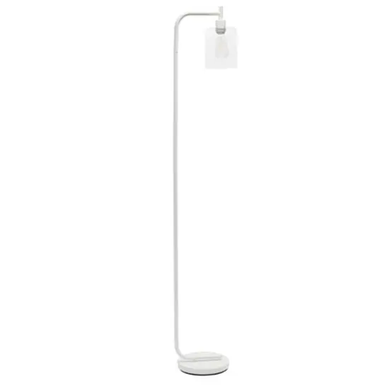 Simple Designs&trade; Iron Lantern Floor Lamp with Glass Shade White {1}