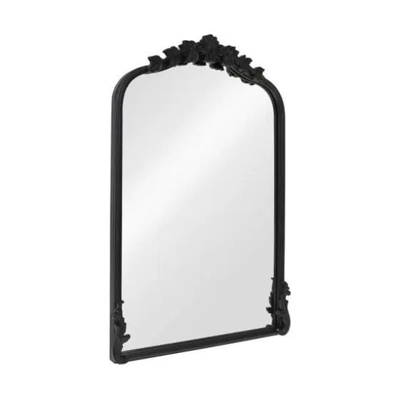 18" x 27" Ornate Arch Wall Mirror in Black Metal Frame by Ashland&reg; {7}