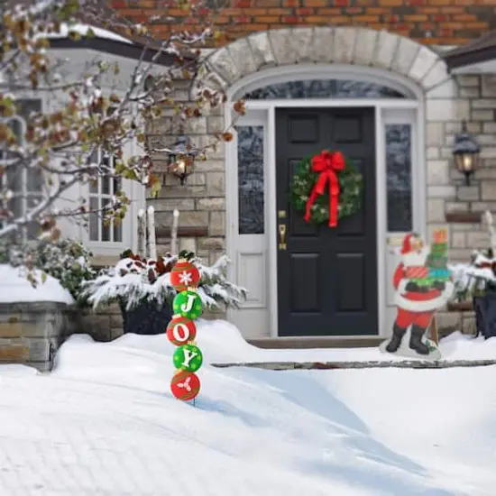 Glitzhome&reg; 42" Metal JOY Ornament Yard Stake/Wall D&eacute;cor {3}