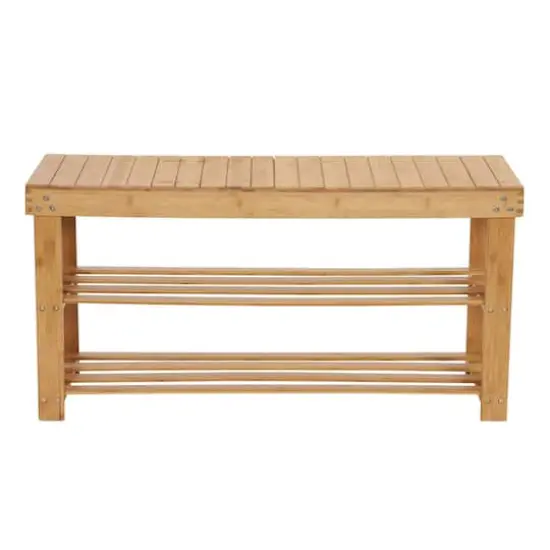 Household Essentials 2-Shelf Bamboo Bench {5}