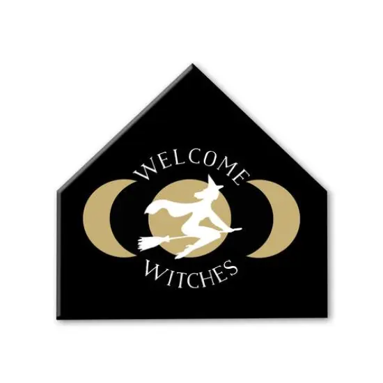Welcome Witches House Shaped Canvas Wall Art {1}