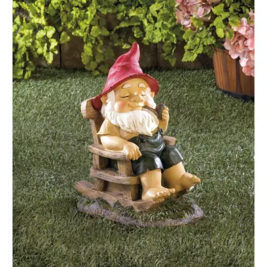 10.5" Rocking Chair Gnome {3}