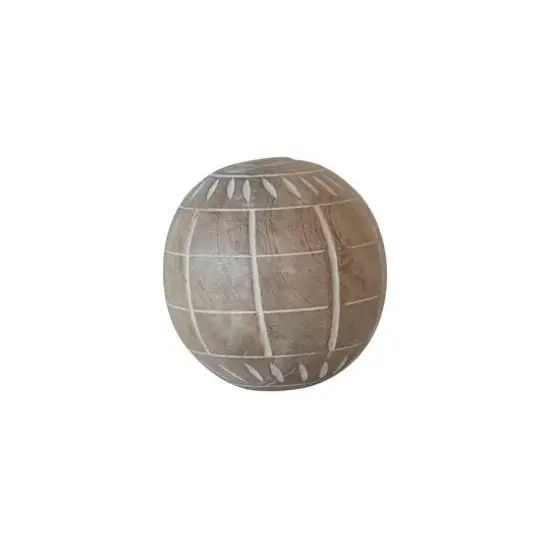 Hello Honey&reg; 4" Beige Hand-Carved Mango Wood Ball D&eacute;cor {1}
