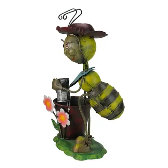 13.5" Vintage Bee With Watering Can Spring Outdoor Planter {3}