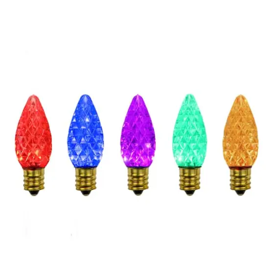 Multicolor Faceted C7 LED Replacement Christmas Bulbs, 25ct. {1}