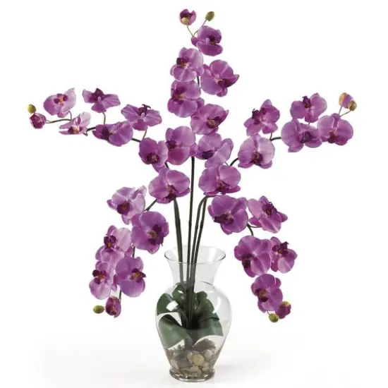 2.5ft. Moth Orchid Liquid Illusion Silk Flower Arrangement Dark Pink {2}