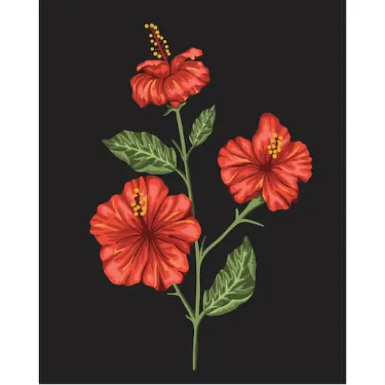 8" x 10" Hibiscus Paint-by-Number Kit with Wood Display Hanger by Artist's Loft&reg; {1}