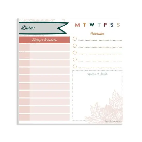 TF Publishing Undated Boho Daily Note Block Desktop {3}