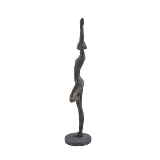 Brass Polystone Modern Sculpture, Yoga 18" x 6" x 4" {5}