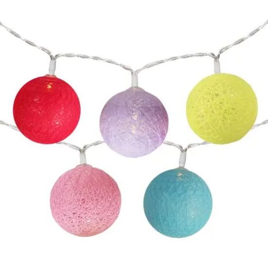 10ct. Multicolor LED Yarn Ball Summer String Lights {5}