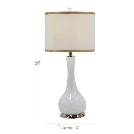 Set of 2 Gold Metal Traditional Table Lamp, 29" x 13" x 13" {7}