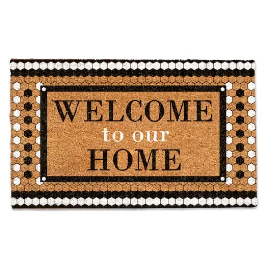 Welcome to Our Home Black & White Doormat {1}