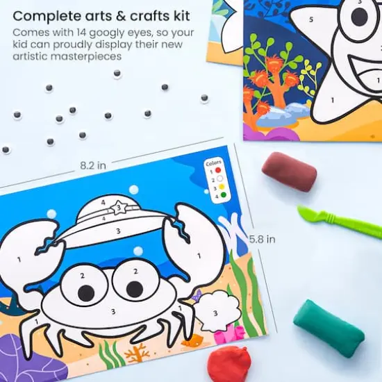 Arteza&reg; Kids Sea Life Clay By Numbers Kit, 56 pcs {4}