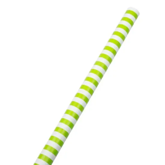 JAM Paper Striped Gift Wrap Lime Green and White {5}