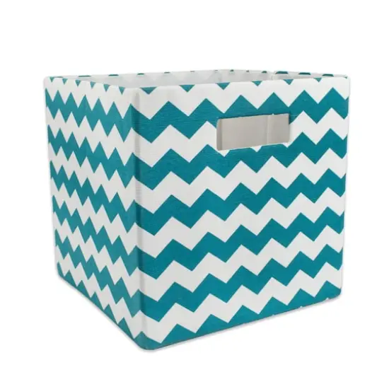 DII&reg; 13" Polyester Chevron Storage Cube Teal {1}