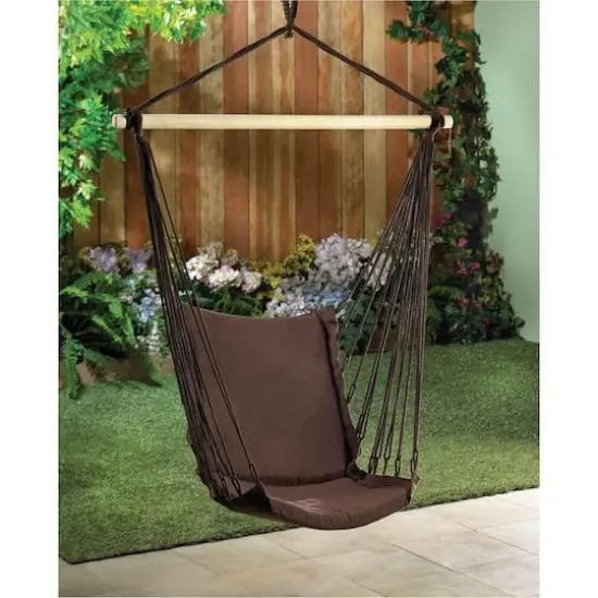Espresso Cotton Padded Swing Chair, 40" x 55" {3}