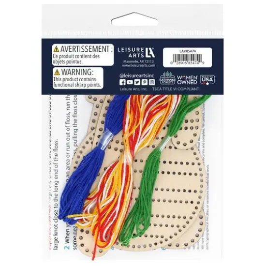 Leisure Arts&reg; Beginner Holiday Shapes 3 Piece Wood Stitchery Ornament Kit {3}