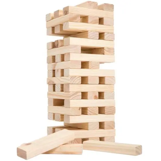 Toy Time Outdoor Giant Wooden Blocks Tower Stacking Game Set {1}
