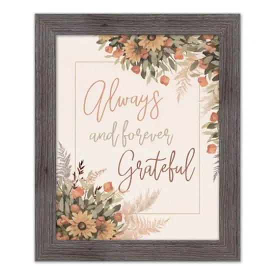 Always and Forever Grateful Western Gray Framed Print {1}