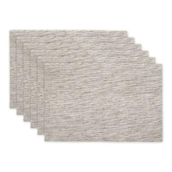 DII&reg; Tonal Recycled Cotton Slubby Rib Placemats, 6ct. Leather Brown/Off White {1}
