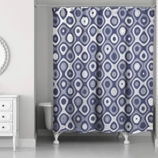 Circles Shower Curtain Navy {3}
