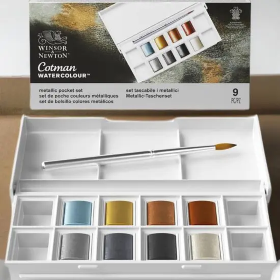 Winsor & Newton&trade; Cotman Watercolour&trade; Metallic Pocket Set {13}