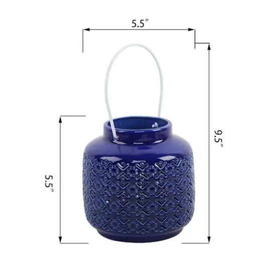 Flora Bunda&reg; 5.5" LED Birds Eye Ceramic Lantern {3}