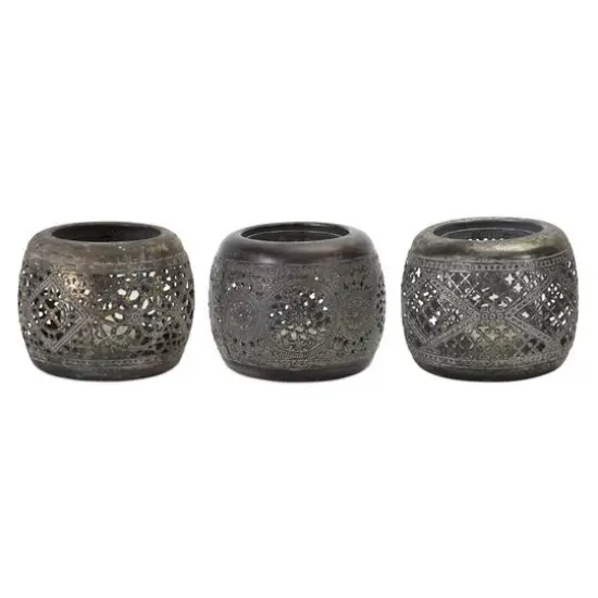 4" Metal Votive Holder Set {1}