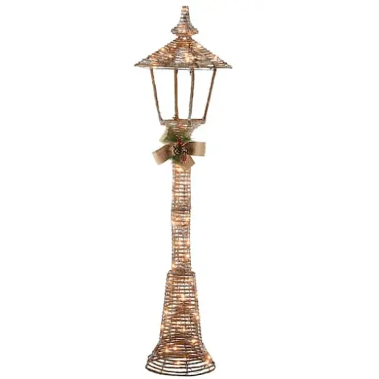 60" Pre-Lit Champagne Vine Lamppost {1}