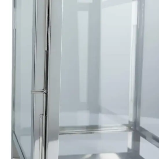 21" Contemporary Pillar Lantern Bright Silver {5}