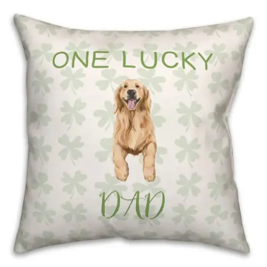 One Lucky Dad 18" x 18" Throw Pillow {1}